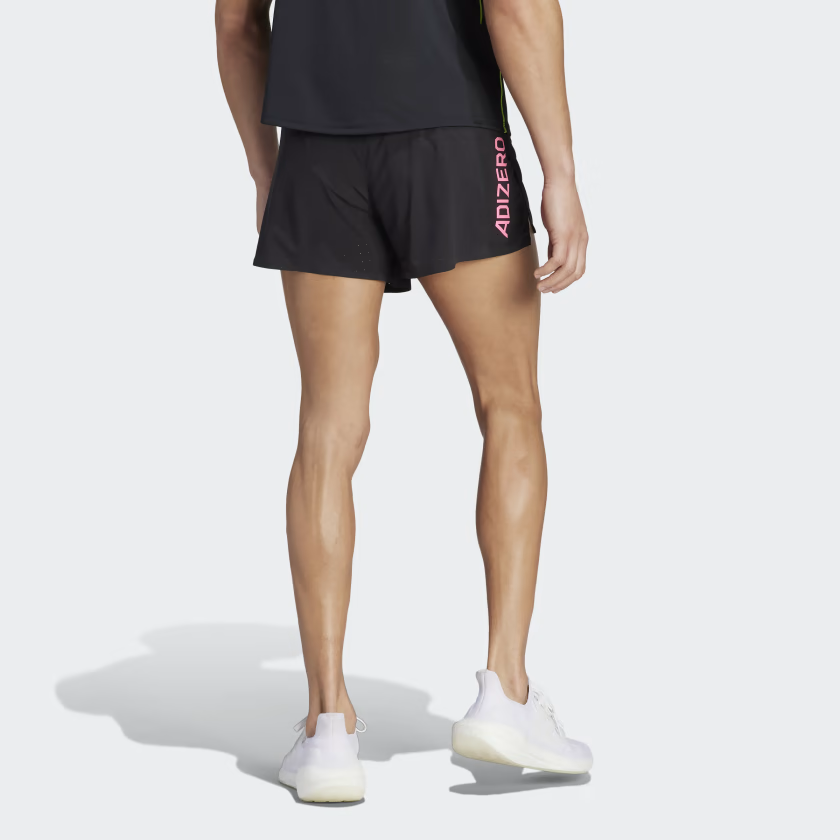 adidas Adizero Running Split Shorts Logo 'Black Pink' IK4348