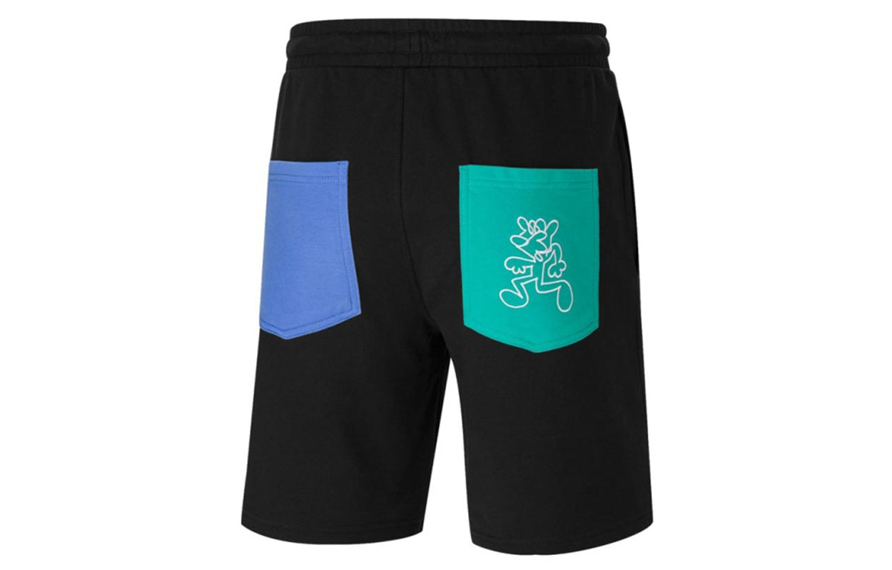 شورت رياضي بطبعة جرافيتي مضحكة من PUMA x MR DOODLE Crossover باللون الأسود 530654-01