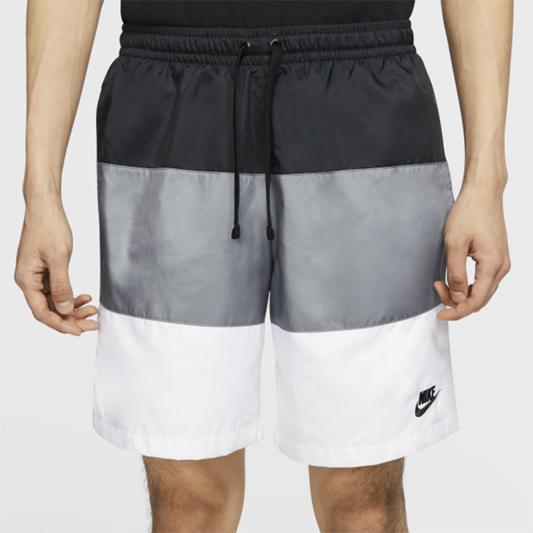 Image of Nike Sportswear City Edition Multicolor Woven Breathable Casual Shorts Black Whi