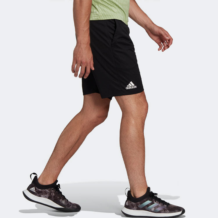 Image of Men's adidas AceClub Series Solid Color Logo Printing Casual Sports Shorts Black
