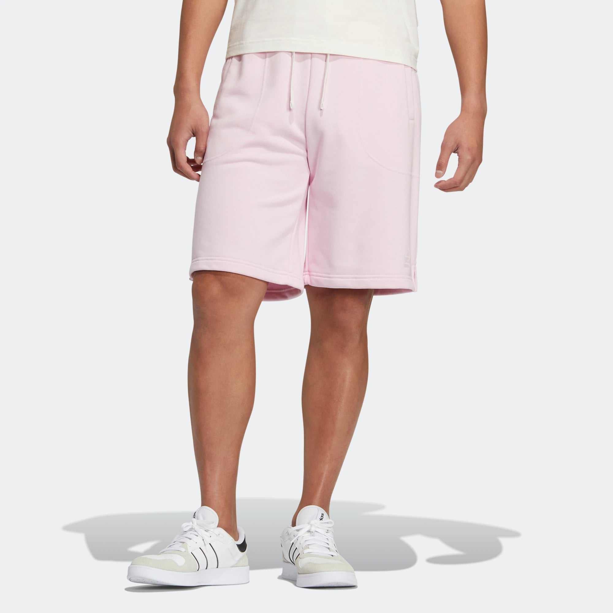 Image of adidas neo Solid Color Lacing Casual Straight Shorts Unisex Pink HS6822