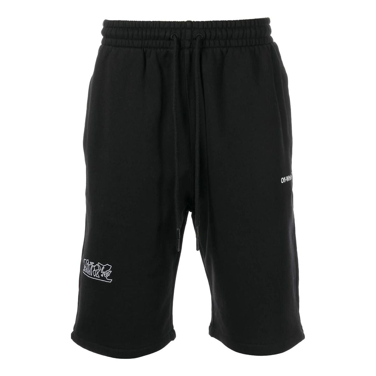 Image of OFF-WHITE SS22 Logo Printing Sports Shorts Loose Fit Black OMCI013S22FLE0071001