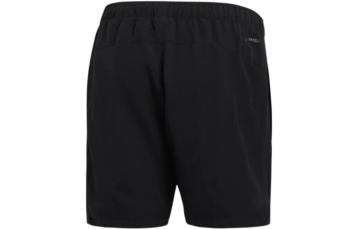 Image of Men's adidas Solid Color Logo Straight Sports Black Shorts S17593