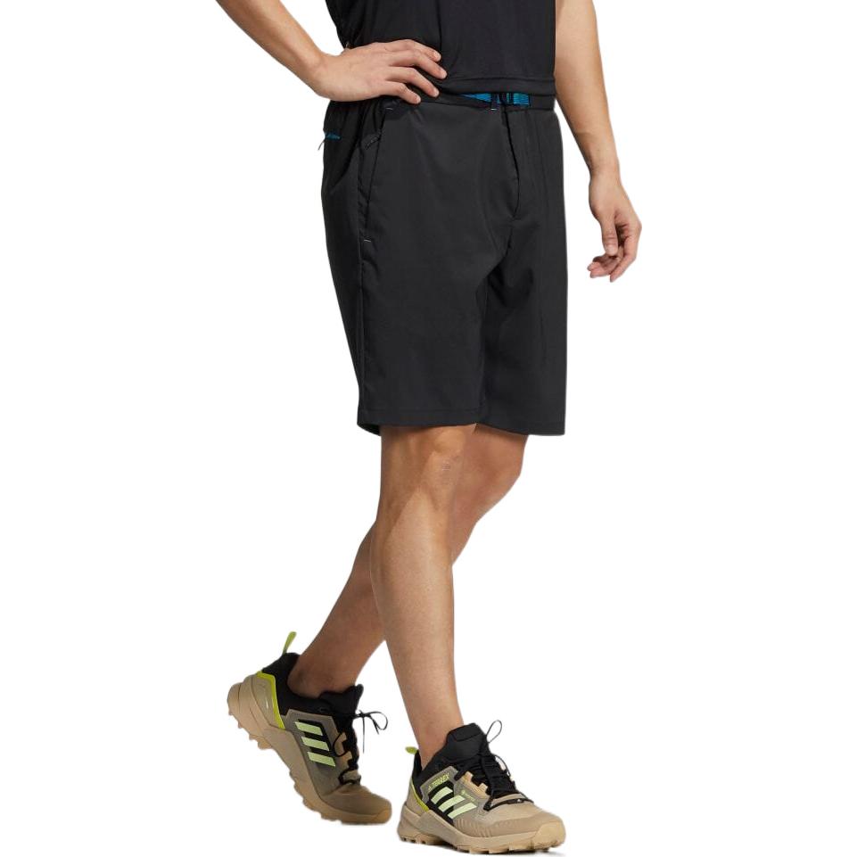Men's adidas SS22 Drawstring Belt Design Casual Shorts Black HE5230