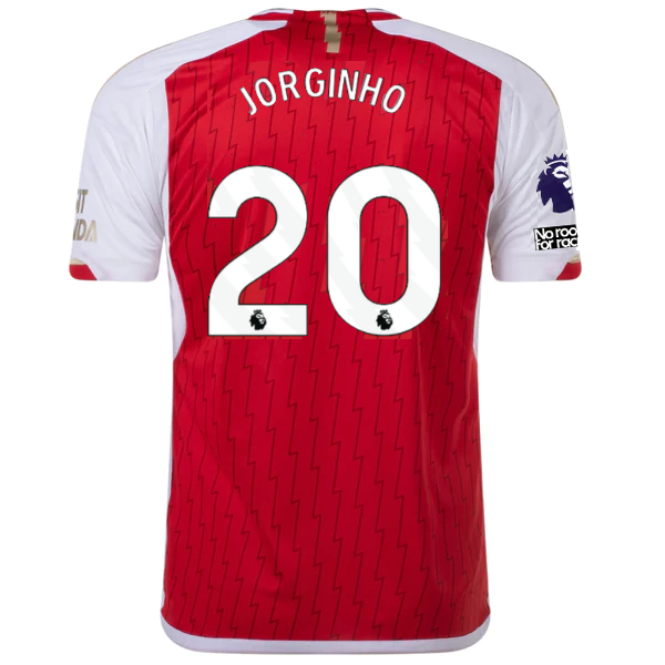 Image of adidas Arsenal Jorginho Home Jersey 23/24 w/ EPL + No Room For Racism Patch (Bet