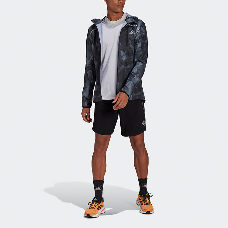 Image of Men's adidas Logo Printing Straight Solid Color Shorts Black H58578