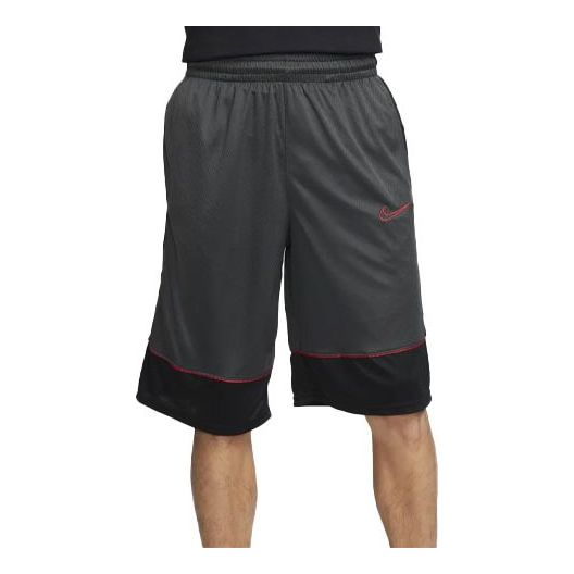 Men's Nike Dri-FIT Contrast Color Stitching Elastic Waistband Sports Black Gray