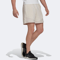 Image of adidas BotanDyed Short Solid Color Logo Straight Shorts light grey H65786