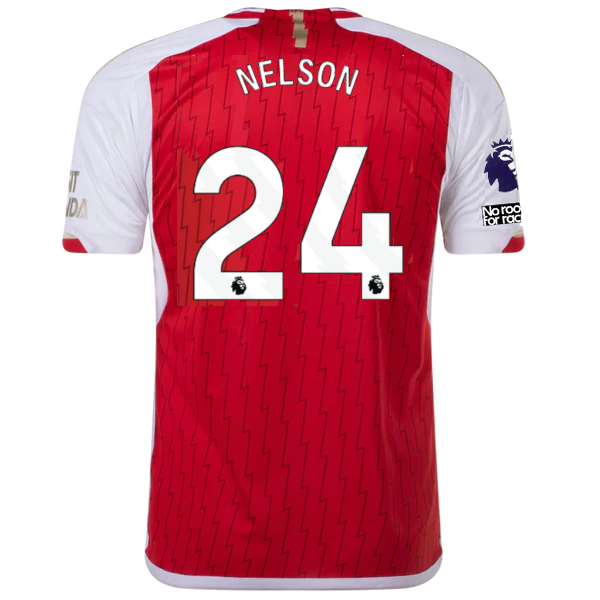 adidas Arsenal Reiss Nelson Home Jersey 23/24 w/ EPL + No Room For Racism Patch