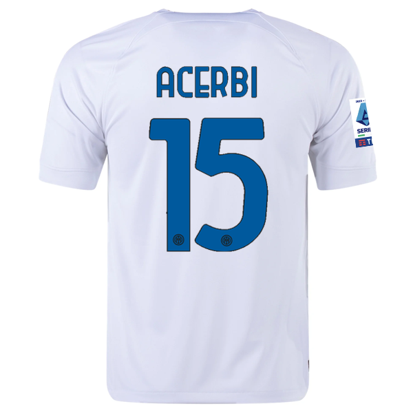 Nike Inter Milan Francesco Acerbi Away Jersey w/ Series A + Copa Italia Patches
