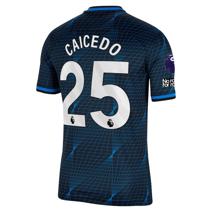 Nike Chelsea Moises Caicedo Away Jersey w/ EPL + No Room For Racism Patches 23/2