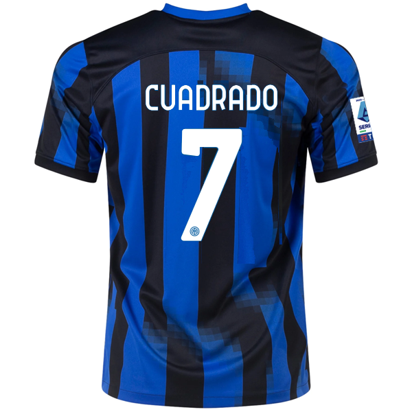 Nike Inter Mailand Juan Cuadrado Heimtrikot mit Serie A-Aufnähern 23/24 (Lyon Blau/B