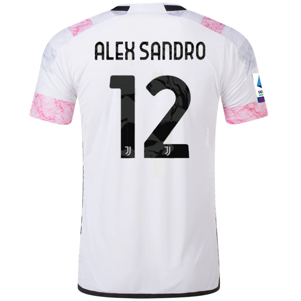 Image of adidas Juventus Authentic Alex Sandro Away Jersey w/ Serie A Patch 23/24 (White)