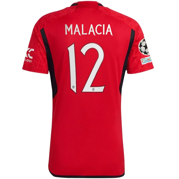 Image of adidas Manchester United Tyrell Malacia Home Jersey 23/24 w/ Champions League Pa