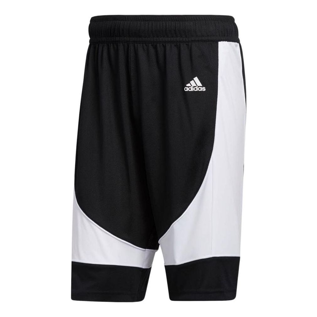 Image of Men's adidas Logo Printing Contrasting Colors Basketball Sports Shorts Black FR9