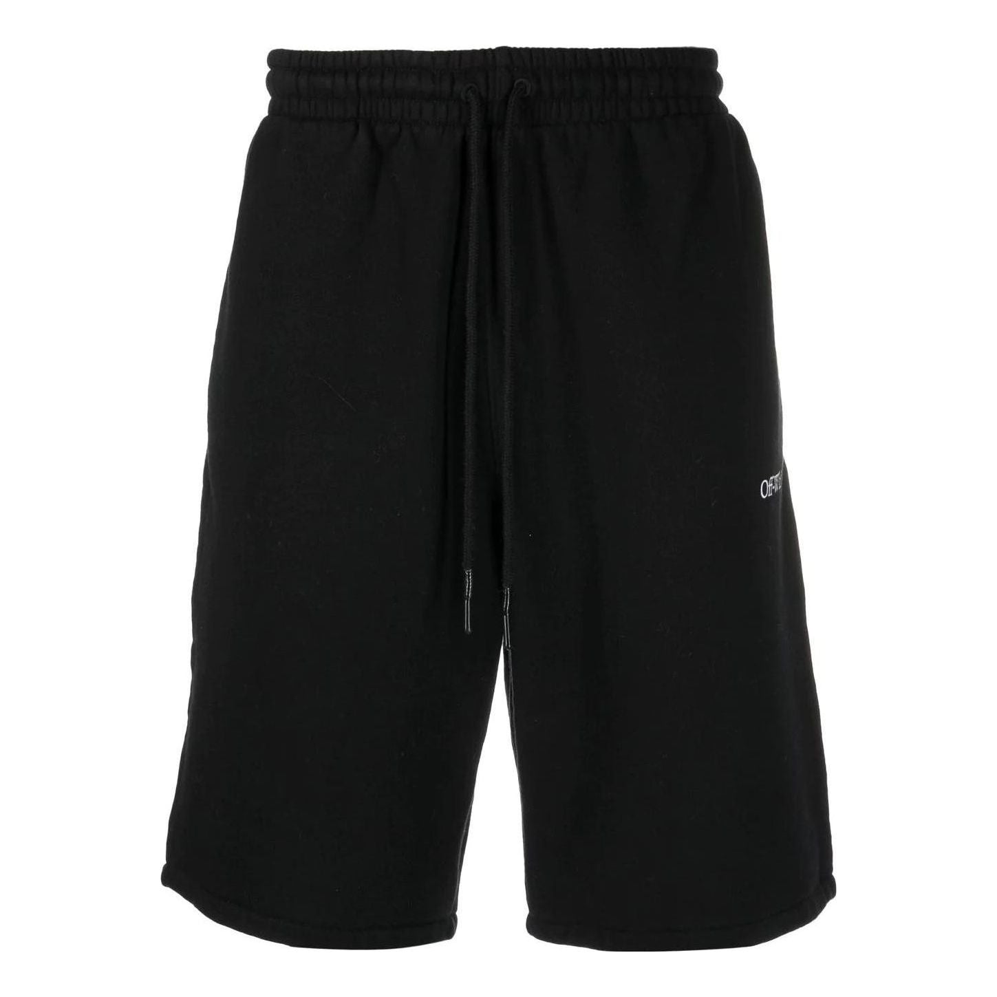 Men's OFF-WHITE Caravaggio Logo Printing Solid Color Sports Shorts Black OMCI013