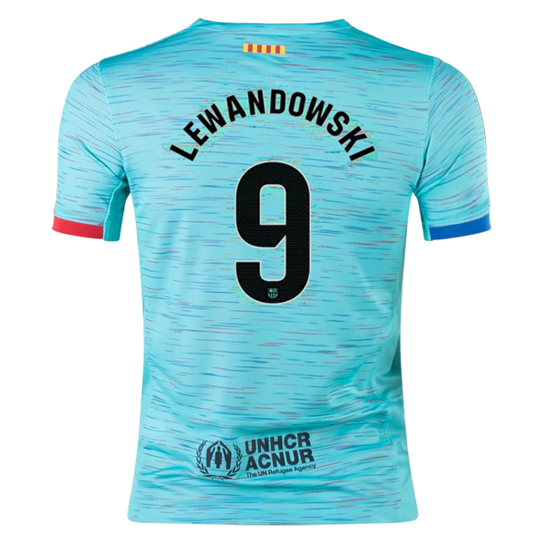 Nike Youth Barcelona Robert Lewandowski Third Jersey 23/24 (Light Aqua/Royal Blu