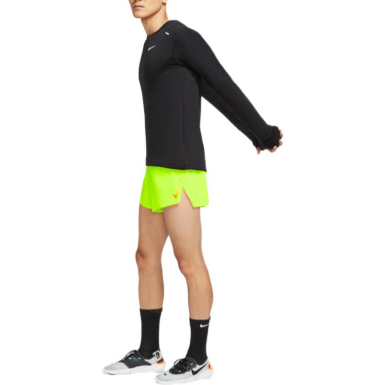 Men's Nike Solid Color Moisture Wicking Running Sports Shorts Fluorescence Yello