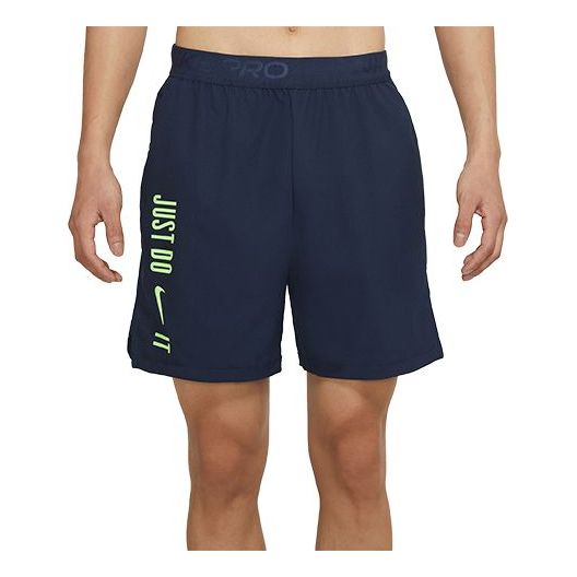 Image of Nike Pro Dri-FIT Flex Vent Max Alphabet Printing Training Sports Shorts Obsidian