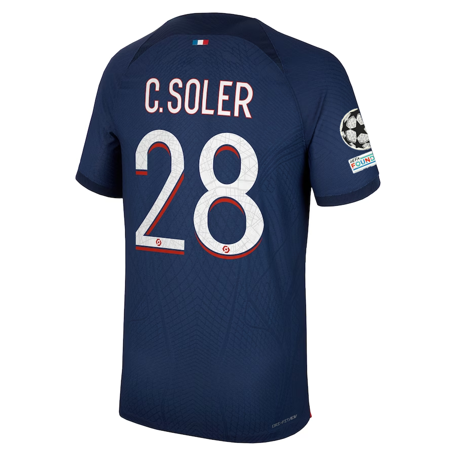 Nike Paris Saint-Germain Authentic Match Carlos Soler Home Jersey w/ Champions L