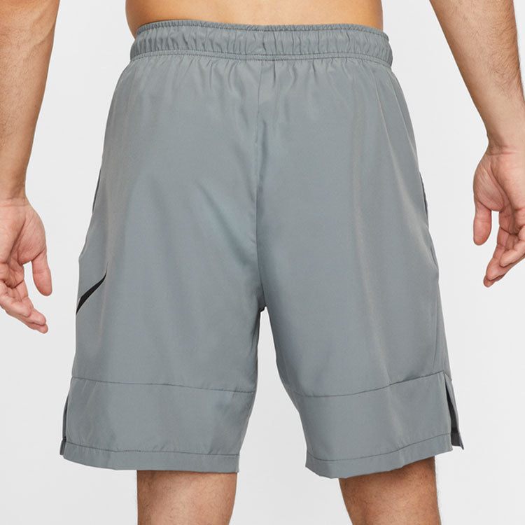 Men's Nike Solid Color Logo Printing Elastic Waistband Straight Shorts Smoke Gra