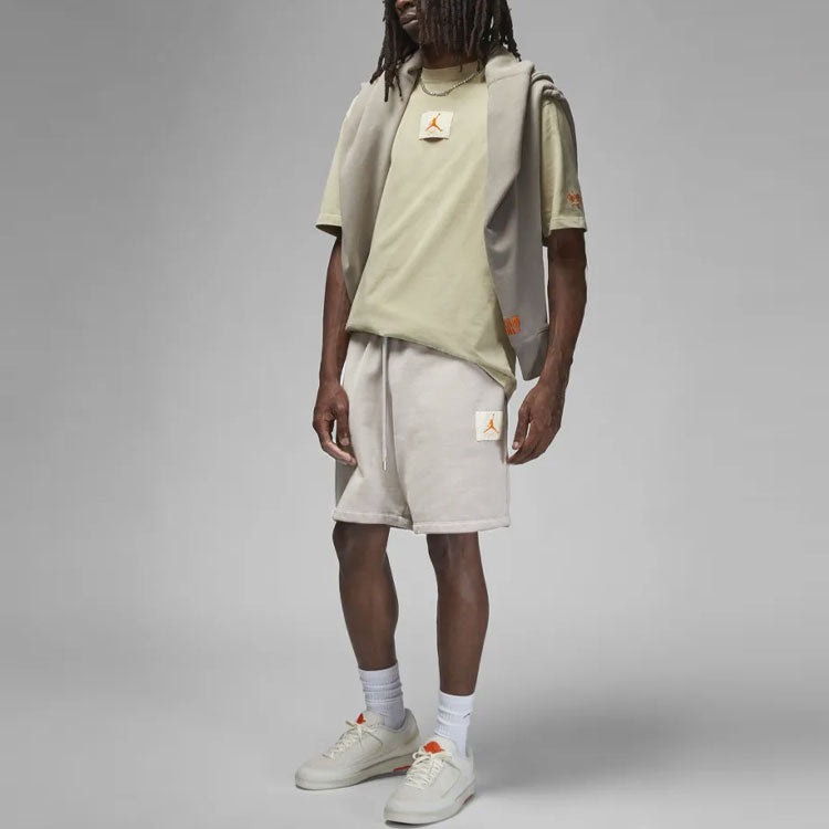 Image of Air Jordan x Shelflife Logo Shorts 'Beige' DV7005-016
