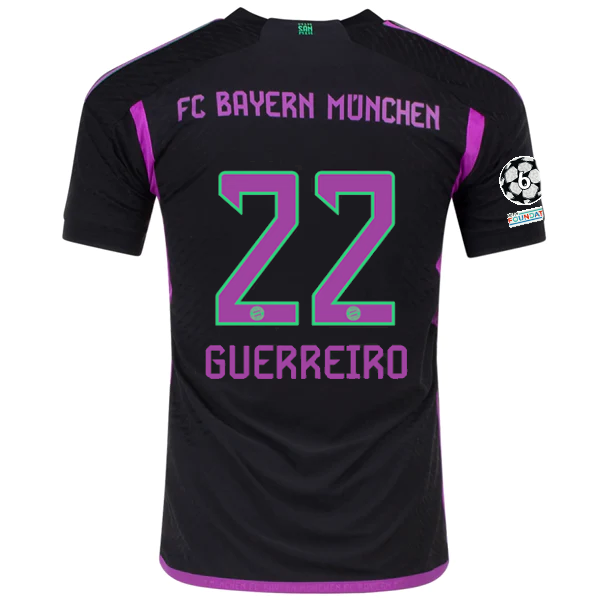 Image of adidas Bayern Munich Authentic Raphaël Guerreiro Away Jersey w/ Champions League