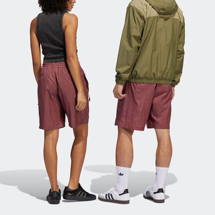 Image of adidas Solid Color Elastic Waistband Straight Shorts Japanese Version Unisex Dee