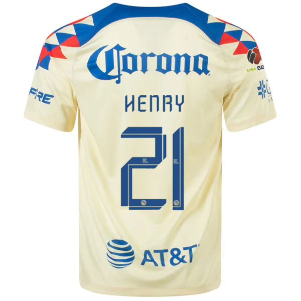 Nike Club America Henry Martin Home Jersey w/ Liga MX Patch 23/24 (Lemon Chiffon
