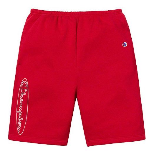 Supreme x Champion SS19 Outline Sweatshort Dark Red SUP-SS19-10076