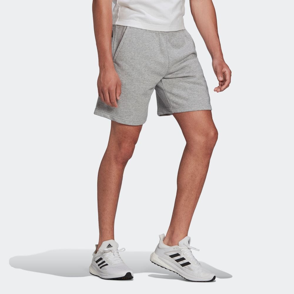 Image of Men's adidas Geometry Logo Printing Elastic Waistband Sports Shorts Japanese Ver