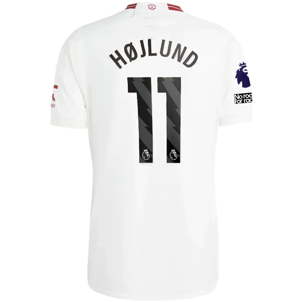 adidas Manchester United Rasmus Højlund Drittes Trikot mit EPL + Kein Platz für Rassismus