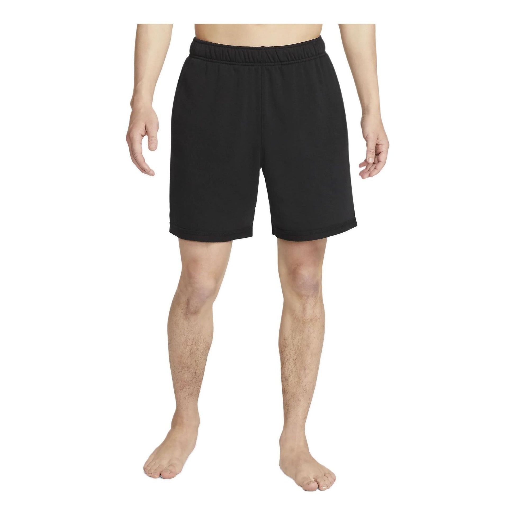 Men's Nike Yoga Therma-FIT Logo Printing Solid Color Sports Shorts Black DM7832-
