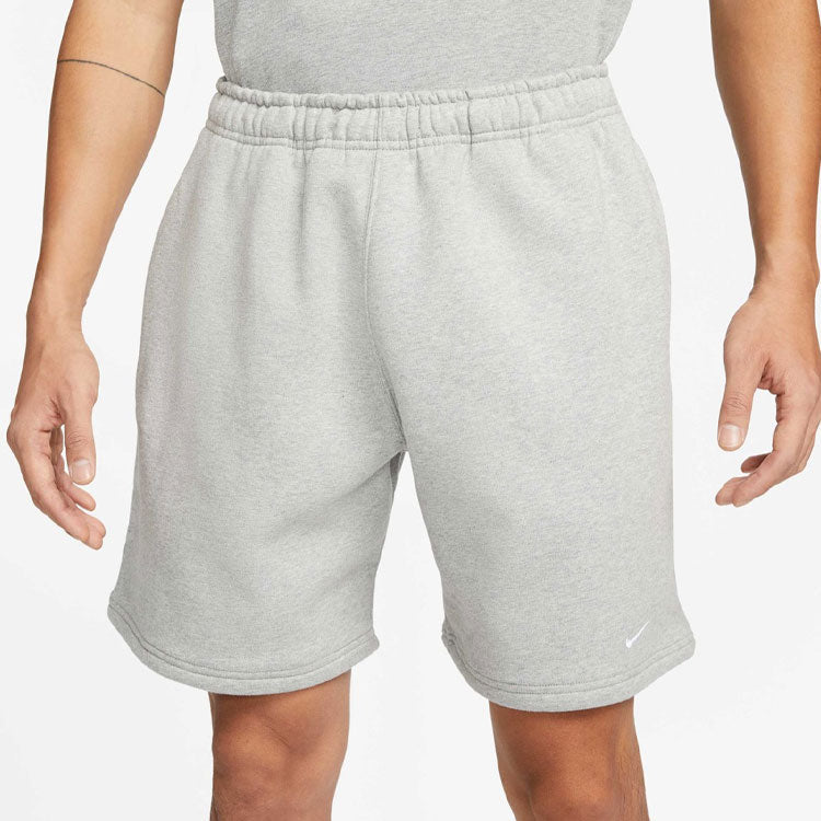 Image of Nike Solid Color Logo Straight Loose Casual Shorts Unisex Gray DV3056-063