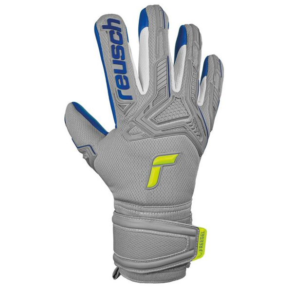 Image of Reusch Attrakt Freegel Silver Finger Support Goalkeeper Gloves (Vapor Grey/Deep