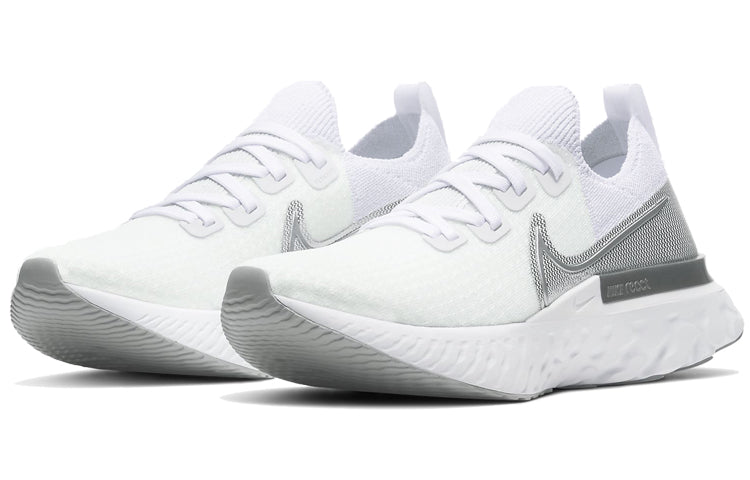 (WMNS) Nike React Infinity Run Flyknit 'White Metallic Silver' CD4372-101