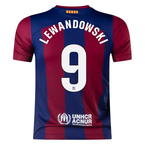 Nike Youth Barcelona Robert Lewandowski Home Jersey 23/24 (Deep royal Blue/Noble