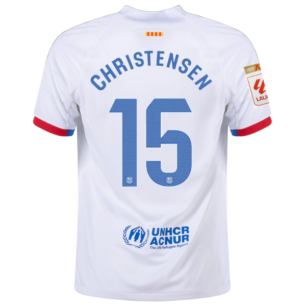 Nike Barcelona Andreas Christensen Auswärtstrikot mit La Liga Champions Patches 23/2
