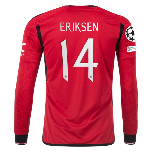 Image of adidas Manchester United Authentic Christian Eriksen Long Sleeve Home Jersey w/