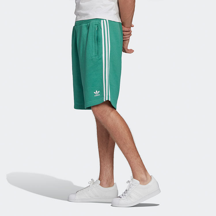 Image of adidas originals 3-Stripe Short Casual Sports Side Stripe Breathable Shorts Gree