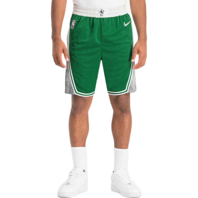 Image of Men's Nike Boston Celtics Colorblock Straight Shorts Green DB4127-312