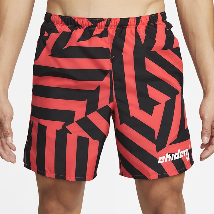 Nike Challenger Ekiden Casual Geometry Pattern Printing Shorts Red DN7518-635