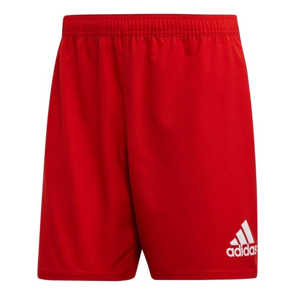 Image of Men's adidas Solid Color Stripe Casual Rugby Sports Shorts Red DY8499