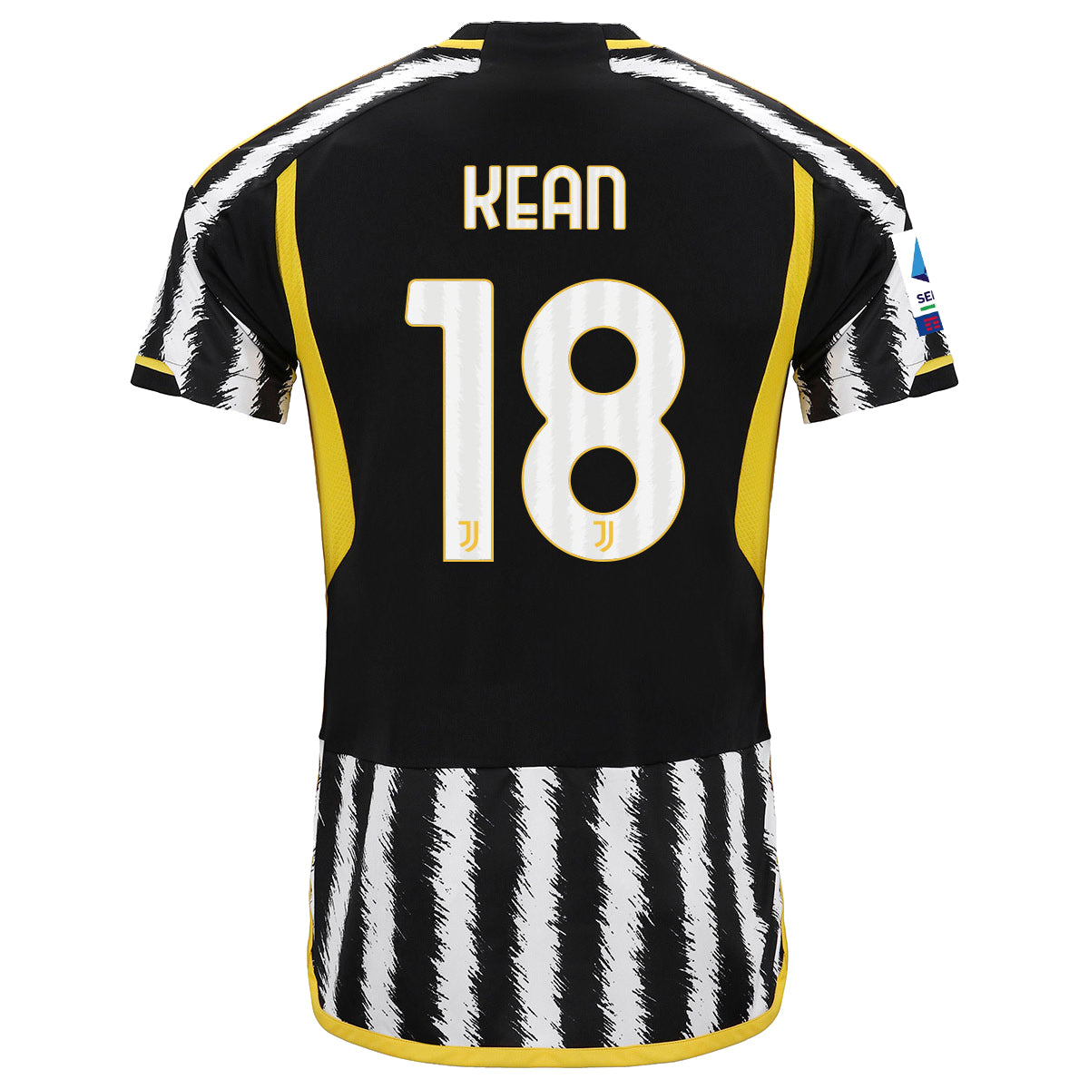 Image of adidas Kean Juventus Home Authentic Jersey 23/24 w/ Serie A Patch (Black/White)