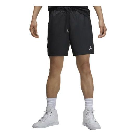 Image of Men's Air Jordan Logo Printing Lacing Black Straight Shorts DM1373-010