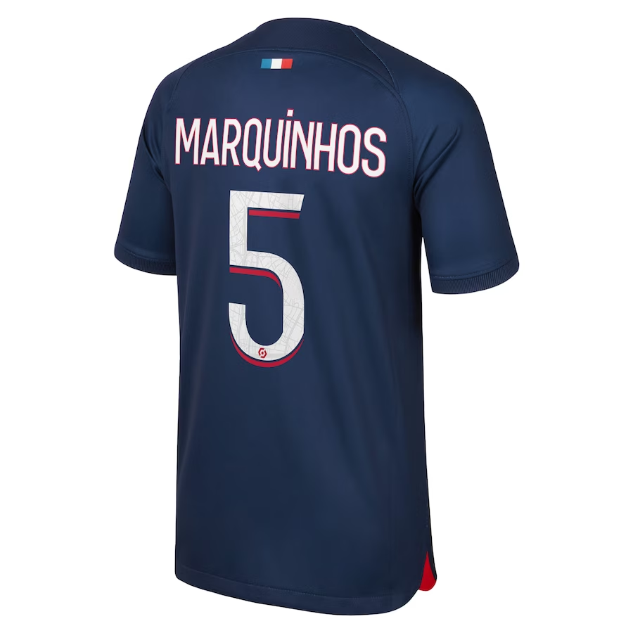 Nike Youth Paris Saint-Germain Marquinhos Home Jersey 23/24 (Midnight Navy/Unive