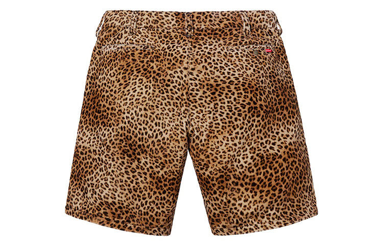 Supreme SS19 Velvet Work Short Cargo Shorts Unisex Leopard print SUP-SS19-10228
