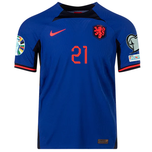 Nike Netherlands Frenkie De Jong Match Authentic Away Jersey w/ Euro Qualifying