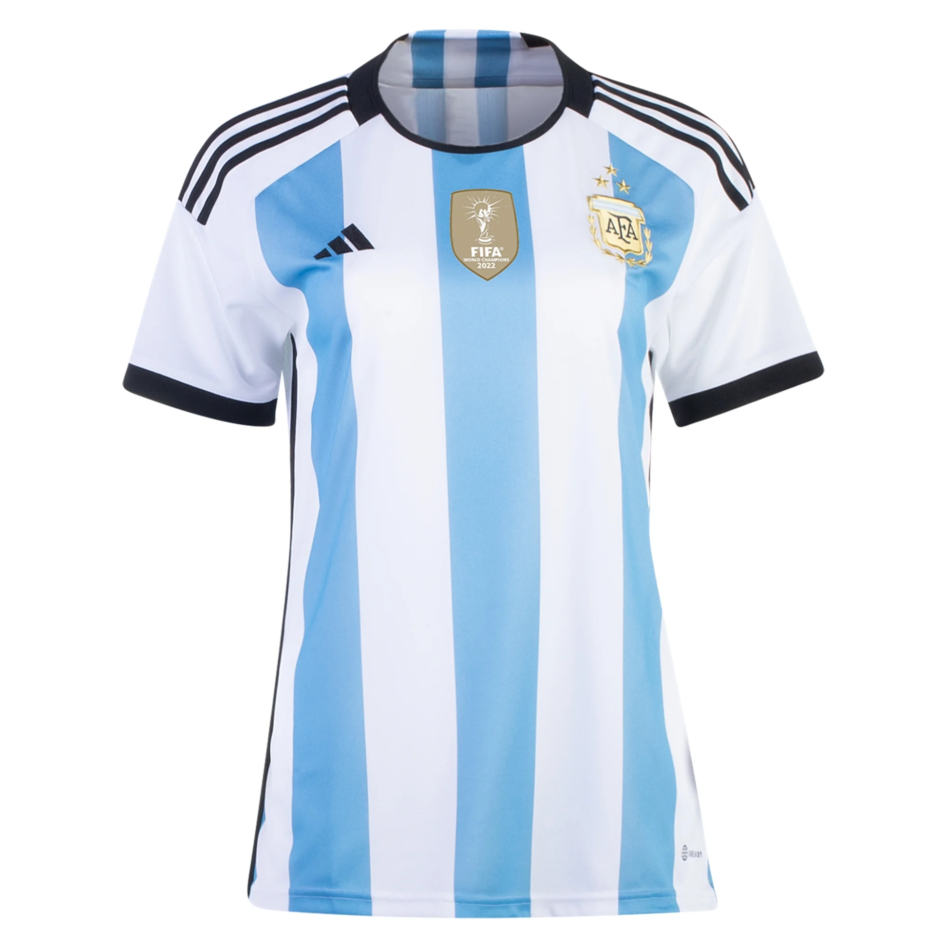 adidas Women's Argentina 3 Star Lionel Messi Home Jersey w/ World Cup Champion P