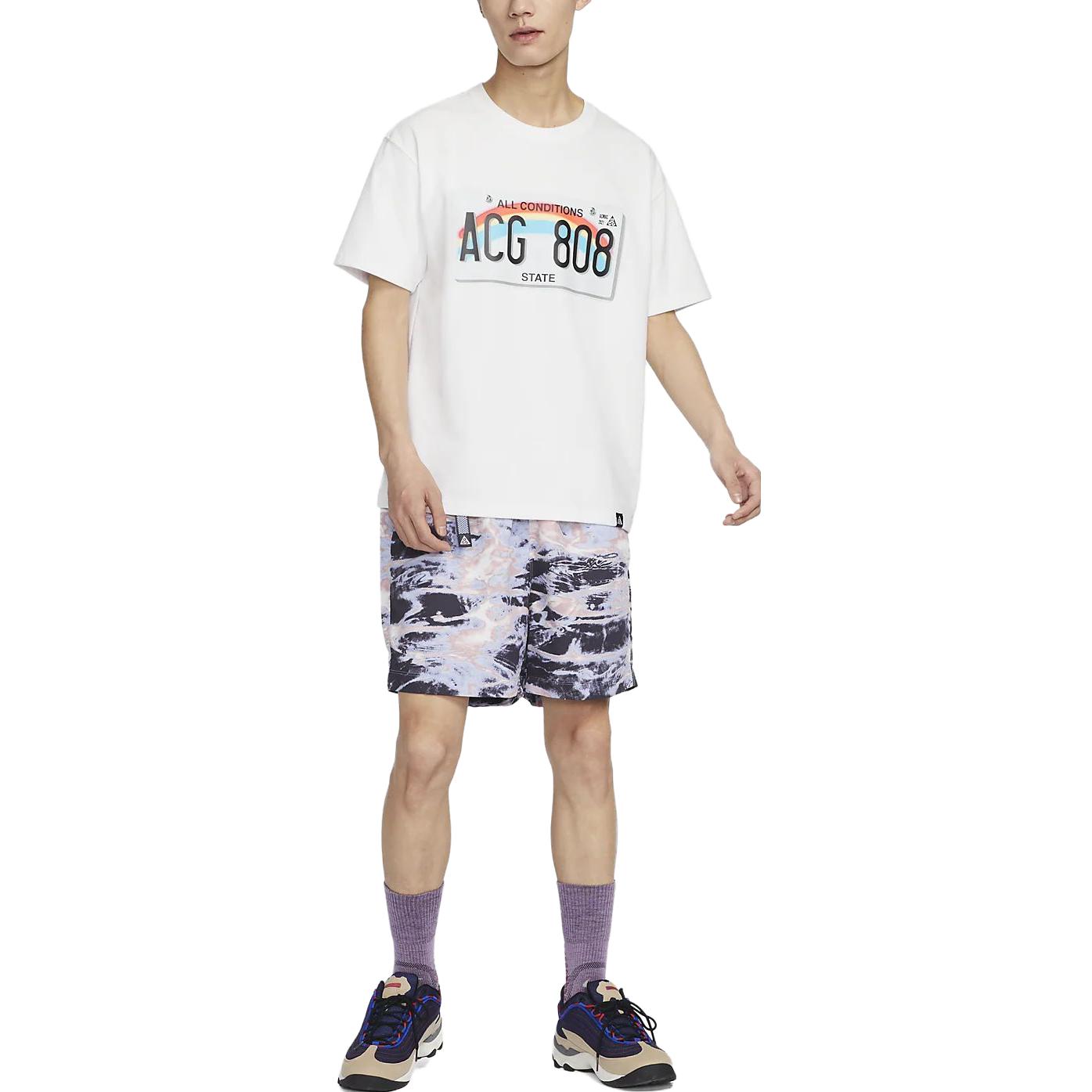 Image of Nike ACG Allover Print Trail Shorts 'Pink Oxford Gridiron Cobalt' FB4199-601